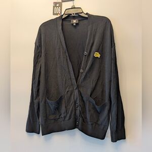 BTS BUTTER‎ Men's Black Cardigan Sweater Size XL